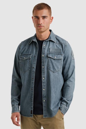 Regular casual overhemd blauw