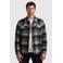 PME Legend geruit overshirt met wol blauw