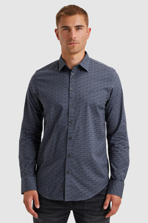 Regular casual overhemd donkerblauw