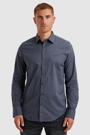 Regular casual overhemd donkerblauw
