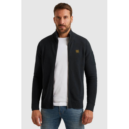 PME Legend vest met ingebreid patroon donkerblauw afbeelding