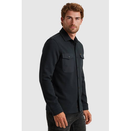PME Legend overshirt met textuur donkerblauw afbeelding
