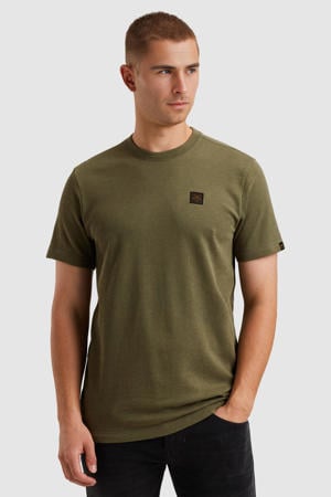 regular T-shirt donkergroen