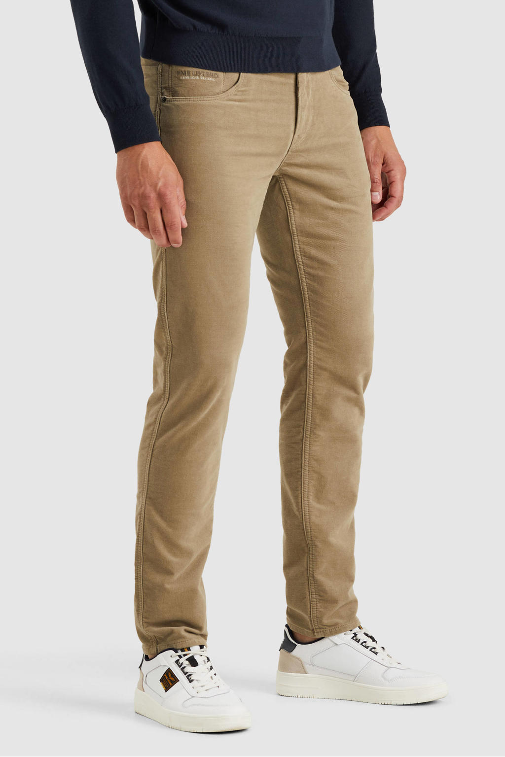 PME Legend NIGHTFLIGHT regular fit jeans met textuur lichtbruin