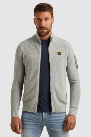 vest met ingebreid patroon grijs