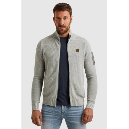 PME Legend vest met ingebreid patroon grijs afbeelding