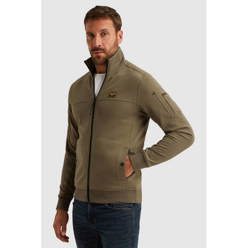 PME Legend sweatvest met textuur kaki afbeelding