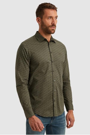 Regular casual overhemd donkergroen