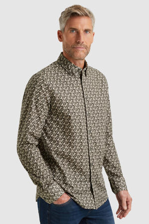 Regular casual overhemd donkergroen