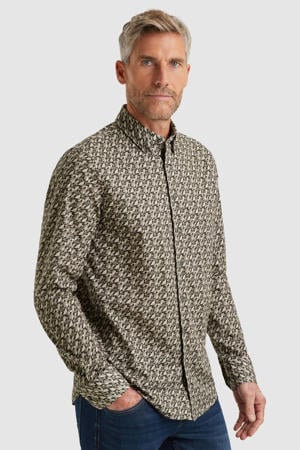 Regular casual overhemd donkergroen