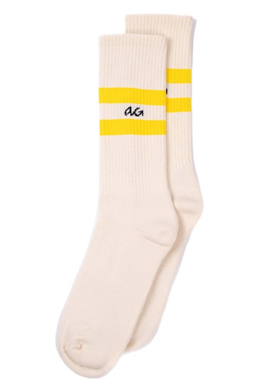 Alfredo Gonzales sokken Athletic Stripes ecru/geel