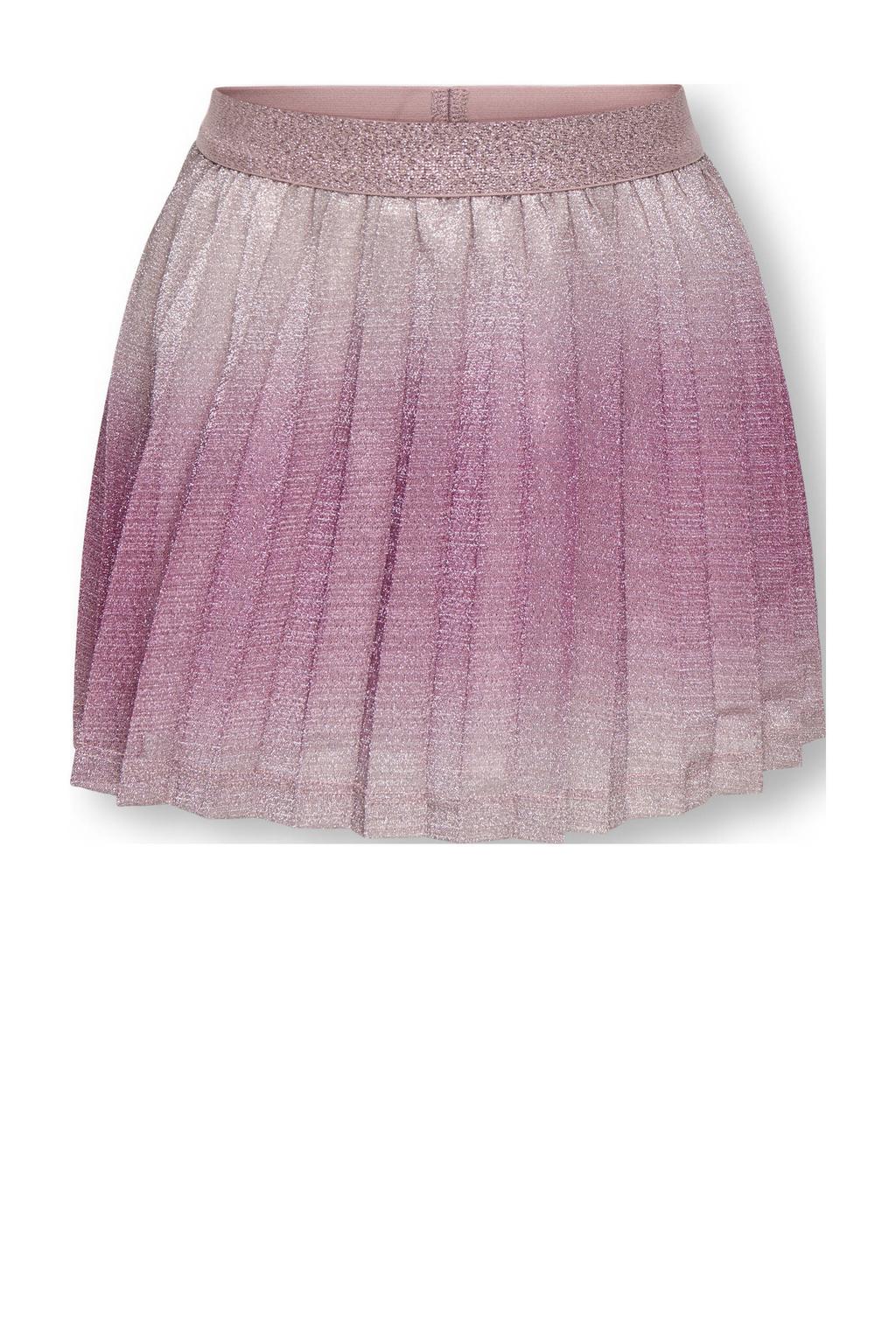Roze meisjes KIDS ONLY MINI plissé rok met glitter voorzien van