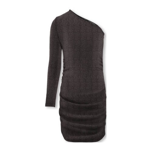 KIDS ONLY GIRL one shoulder jurk met glitters zwart/roze afbeelding