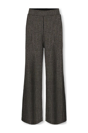 wide leg casual broek zwart/lichtgoud