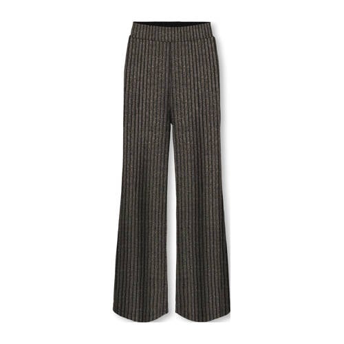 KIDS ONLY GIRL wide leg casual broek zwart/lichtgoud afbeelding
