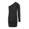 KIDS ONLY GIRL one shoulder jurk met glitters zwart/zilver