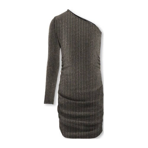 KIDS ONLY GIRL one shoulder jurk met glitters zwart/lichtgoud afbeelding