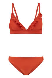 thumbnail: Shiwi The Sunshine Brand voorgevormde triangel bikini set met ruches Beau brique