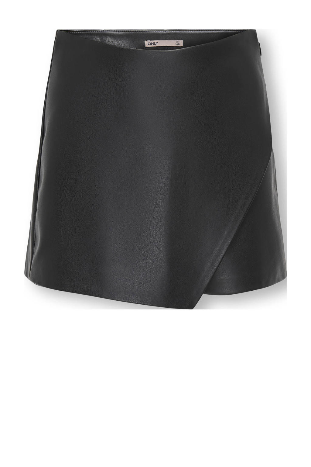 Zwarte meisjes KIDS ONLY GIRL imitatieleren skort voorzien van ritssluiting