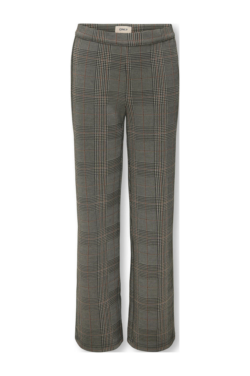 Grijsbruine meisjes KIDS ONLY GIRL wide leg geruite pantalon bruin