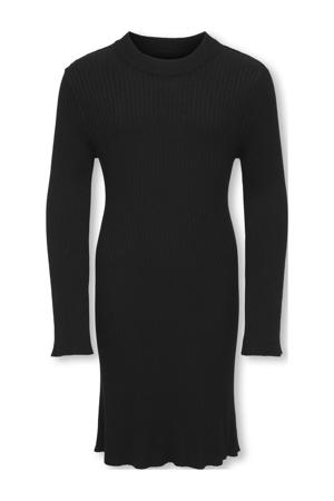 jurk rib gebreid zwart