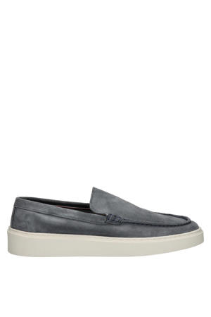 suede loafers licht blauw