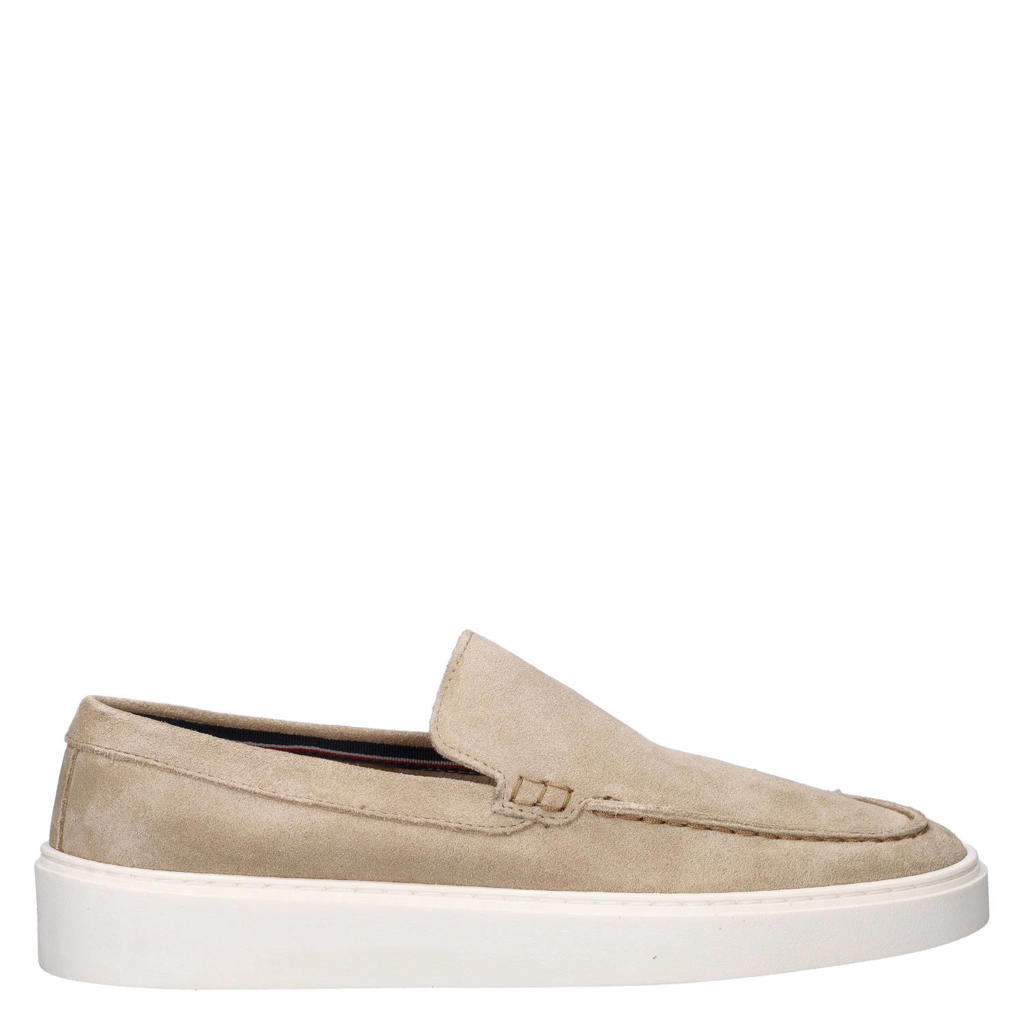 Zandkleurige heren Nelson suede loafers sand