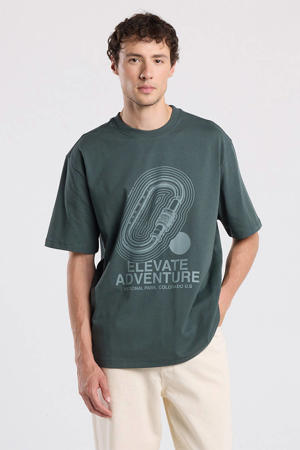relaxed T-shirt grijsgroen
