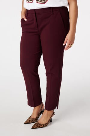 slim regular waist pantalon donkerrood
