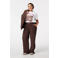 MS Mode wide leg high waist pantalon donkerbruin