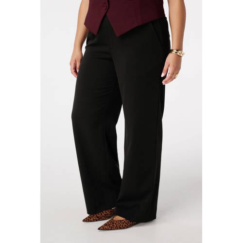 MS Mode wide leg high waist pantalon zwart afbeelding