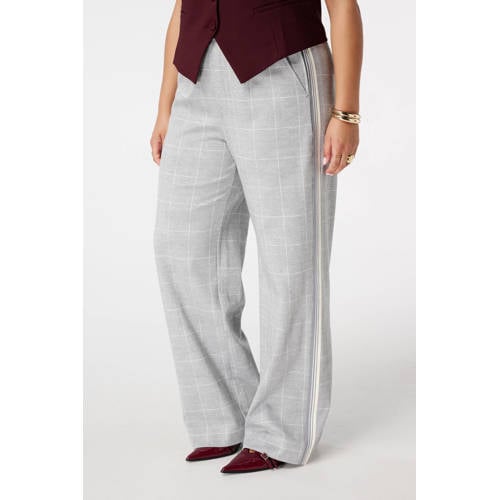 MS Mode wide leg high waist pantalon grijs afbeelding