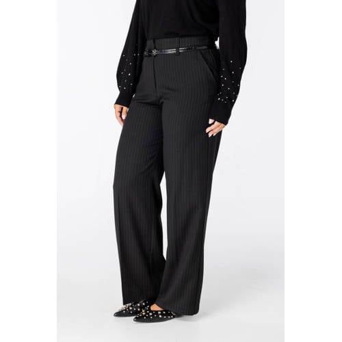 MS Mode wide leg high waist pantalon zwart afbeelding