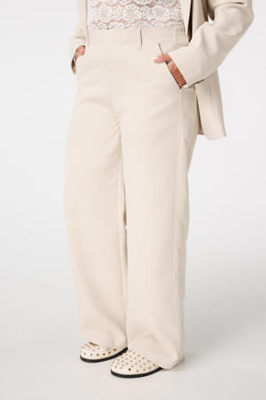 wide leg high waist pantalon ecru