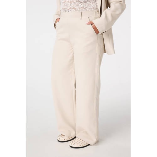 MS Mode wide leg high waist pantalon ecru afbeelding