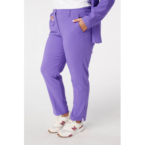 MS Mode slim regular waist pantalon paars afbeelding