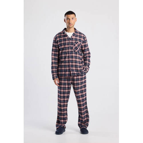 America Today flanellen pyjamabroek Nathan donkerblauw/wit/rood afbeelding