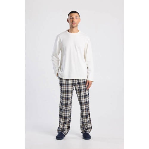 America Today flanellen pyjamabroek Nathan wit/donkerblauw afbeelding