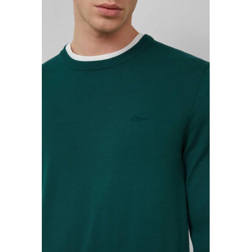 s.Oliver pullover trui fijn gebreid donkergroen afbeelding