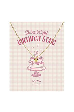 gold plated ketting Star + giftcard Birthday Star