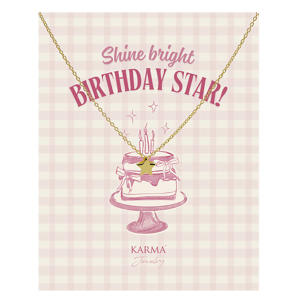gold plated ketting Star + giftcard Birthday Star