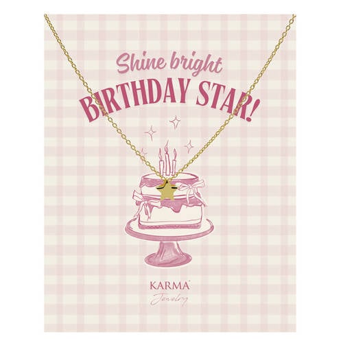 KARMA Jewelry gold plated ketting Star + giftcard Birthday Star afbeelding