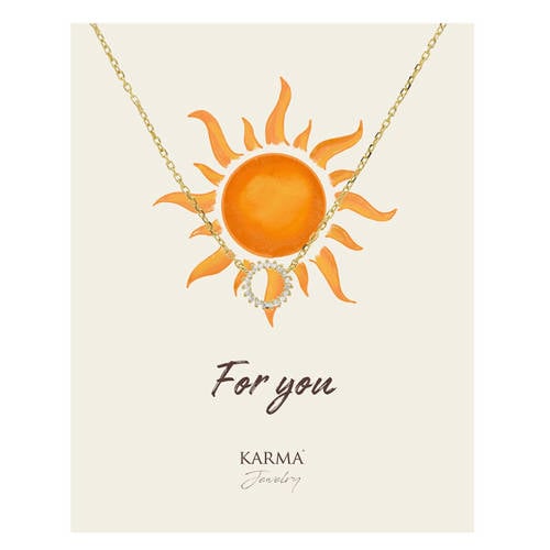 KARMA Jewelry gold plated ketting Nina + giftcard For You afbeelding