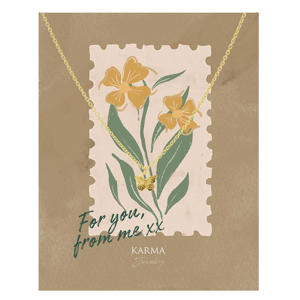 gold plated ketting Butterfly + giftcard For You