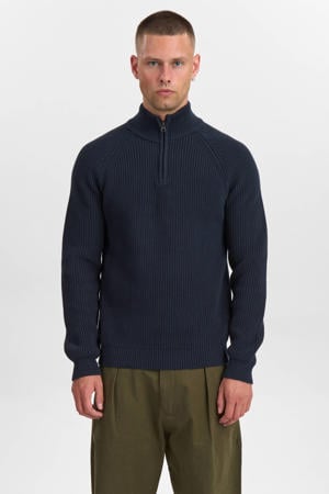 trui grof gebreid donkerblauw