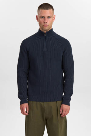 trui grof gebreid donkerblauw