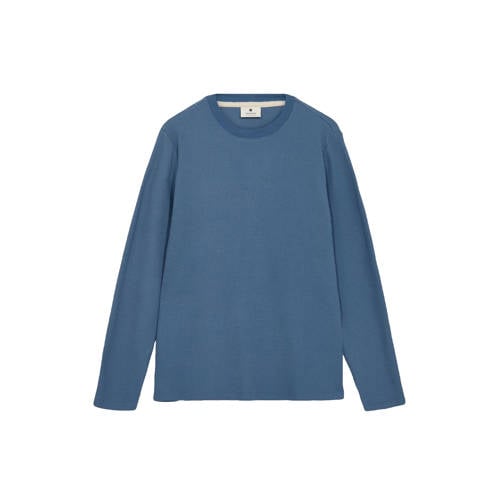 Anerkjendt longsleeve met textuur blauw afbeelding