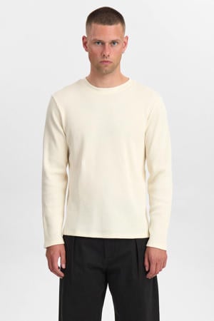 longsleeve met textuur ecru