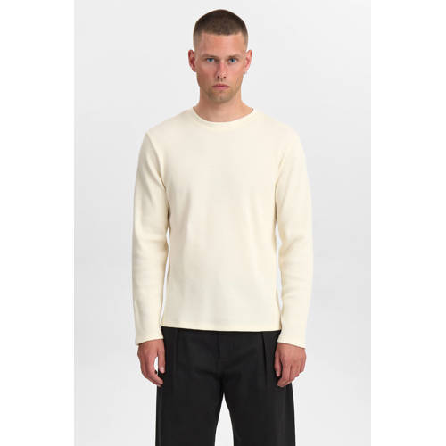 Anerkjendt longsleeve met textuur ecru afbeelding