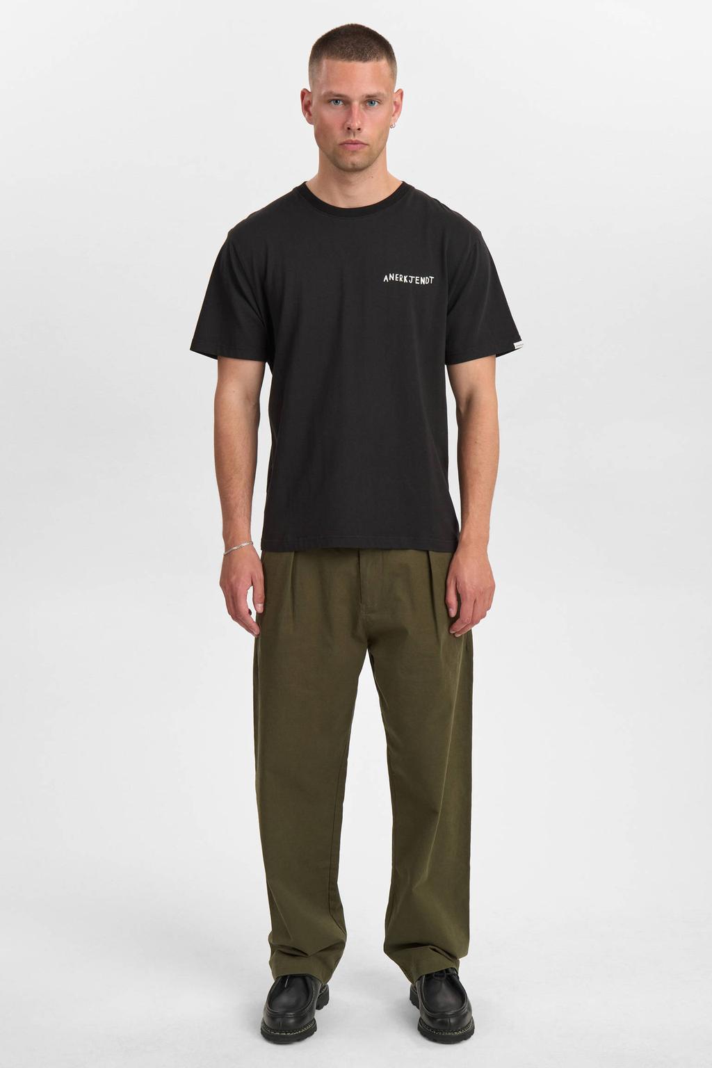 Anerkjendt relaxed T-shirt met backprint zwart